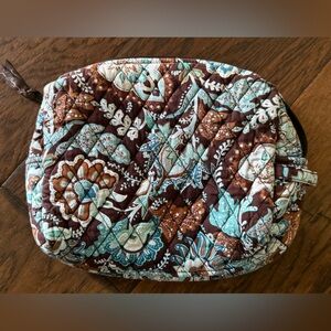 Vera Bradley Java Brown Quilted Cosmetic Pouch